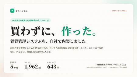 210室を自主管理する不動産会社が賃貸管理システムを