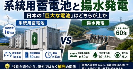 系統用蓄電池と揚水発電、日本の「巨大な電池」はどち 系統用蓄電池と揚水発電、日本の「巨大な電池」はどち