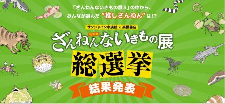 「ざんねんないきもの展」 総選挙 結果発表! “推しざ 「ざんねんないきもの展」 総選挙 結果発表! “推しざ