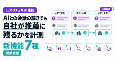 「LLMOチェキ」、AIとの会話の続きで自社が推薦に残る 「LLMOチェキ」、AIとの会話の続きで自社が推薦に残る