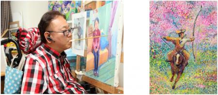 「絵画展 口と足で表現する世界の芸術家たち」を新千