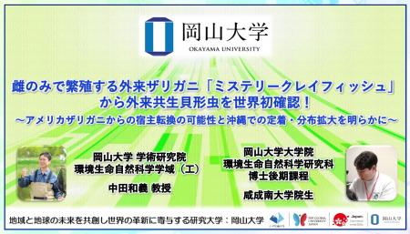 【岡山大学】雌のみで繁殖する外来ザリガニ「ミステリ