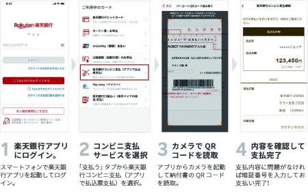 「楽天銀行コンビニ支払サービス(アプリで払込票支払 「楽天銀行コンビニ支払サービス(アプリで払込票支払