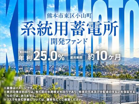 【想定年利25％・運用約10ヵ月】系統用蓄電所の開発か