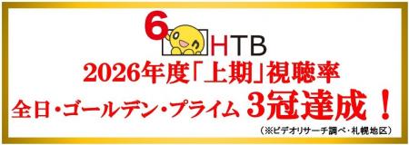 HTB 2026年度「上期」視聴率 全日・ゴールデン・プ HTB 2026年度「上期」視聴率 全日・ゴールデン・プ