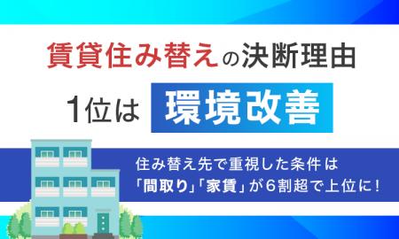 賃貸住み替えの決断理由、1位は「環境改善」。住み替 賃貸住み替えの決断理由、1位は「環境改善」。住み替