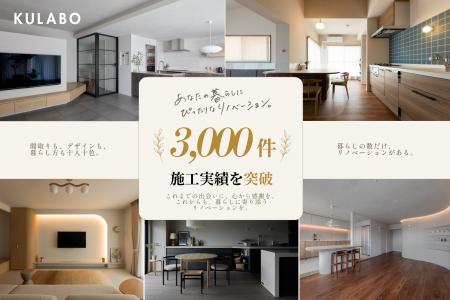 KULABO、リノベーション施工実績3,000件突破。「こん KULABO、リノベーション施工実績3,000件突破。「こん