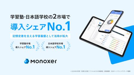 Monoxer(モノグサ)、学習塾・日本語学校の2市場で導 Monoxer(モノグサ)、学習塾・日本語学校の2市場で導