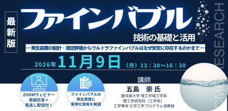 【ライブ配信/ZOOM】「ファインバブル技術の基礎と活
