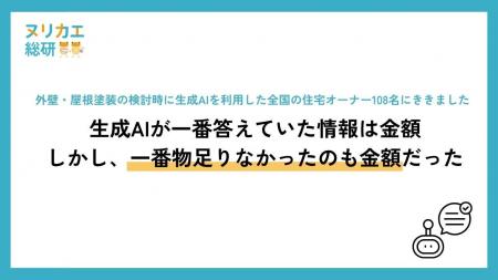 外壁塗装について生成AIが一番答えていた情報は金額。