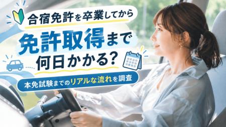 【合宿免許卒業後を調査】77.00％が2週間以内に本免試