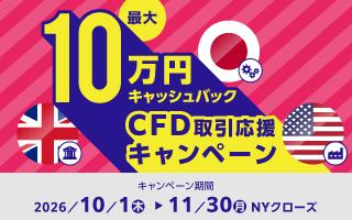 CFD取引で最大10万円キャッシュバック＆抽選で日本一