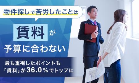 物件探しで苦労したことは「賃料が予算に合わない」。