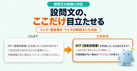 診断クラウド「ヨミトル」、設問文の一部だけを大きく