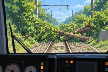 線路上への倒木は、樹木の撤去だけでなく鉄道設備...