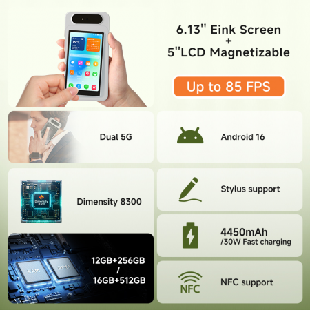 85FPS対応E Inkスマートフォン「HiBreak Dual 3」予約