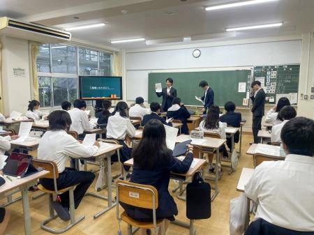 地域の中学生のキャリア教育を支援　桑原組が安曇川中
