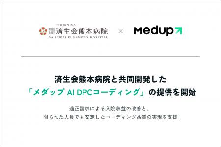 メダップ株式会社、済生会熊本病院と共同開発した「メ メダップ株式会社、済生会熊本病院と共同開発した「メ