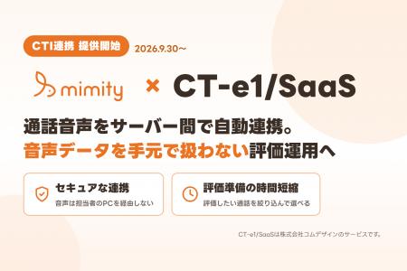コンタクトセンター向け応対品質評価AI「mimity」、コ コンタクトセンター向け応対品質評価AI「mimity」、コ