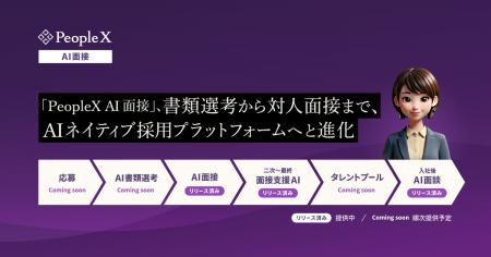 「PeopleX AI面接」、書類選考から対人面接まで、AIネ 「PeopleX AI面接」、書類選考から対人面接まで、AIネ