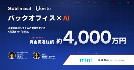 企業の基幹システムの常識を変えるAI駆動ERP「unito」 企業の基幹システムの常識を変えるAI駆動ERP「unito」