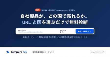 自社製品がどの国で売れるかを、URL と国を選ぶだけで