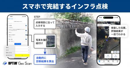 mm単位高精度スマホ測量「OPTiM Geo Scan」、パシフィ
