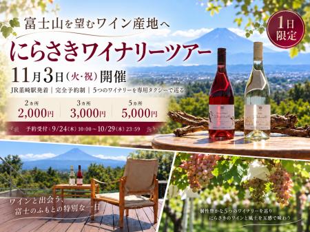 富士山を望むワイン産地へ。5つのワイナリーを専用タ
