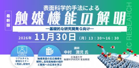 【ライブ配信/Zoom】「表面科学的手法による触媒機能