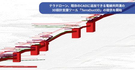 テラドローン、既存のCADに追加できる電線共同溝の3D