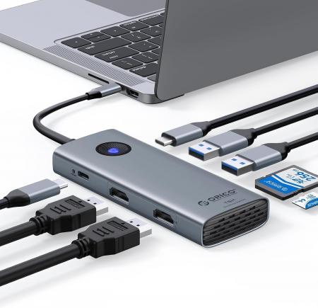 ORICOデュアルHDMI 4K@60Hz出力対応8-in-1 USB-Cドッ