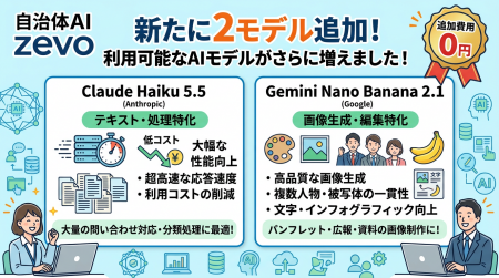 【AIモデル追加】自治体AI zevoにて「Claude Haiku 5.