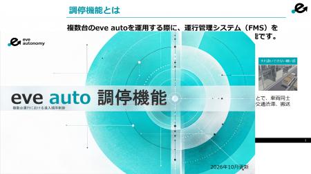 「eve auto」の複数台運用を支援する「調停機能」の紹