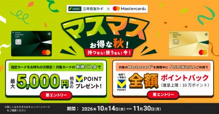 三井住友カード、Mastercard(R)限定で「マスマスお得