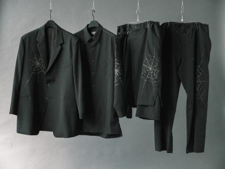 Yohji Yamamoto POUR HOMME、蜘蛛の巣柄の抜染シリー