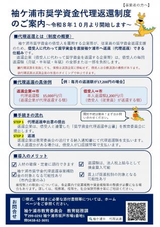 【千葉/袖ケ浦】袖ケ浦市奨学資金代理返還制度開始