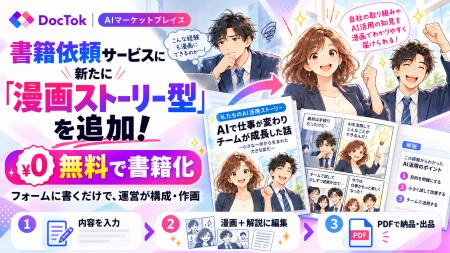 DocTok、書籍化依頼に漫画形式「漫画ストーリー型」を