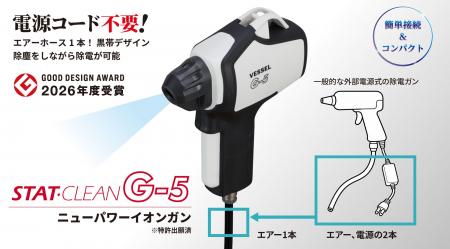 エアーホース1本で使える静電気除去機器「G-5」が「20 エアーホース1本で使える静電気除去機器「G-5」が「20