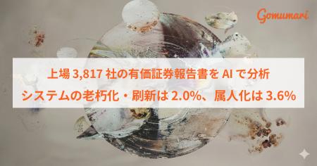 上場3,817社の有価証券報告書をAIで分析、システムの 上場3,817社の有価証券報告書をAIで分析、システムの