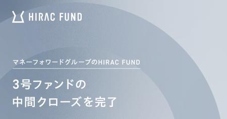 HIRAC FUND、3号ファンドの中間クローズを完了 HIRAC FUND、3号ファンドの中間クローズを完了