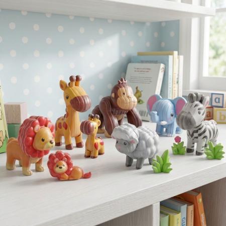 作って楽しい！飾って楽しい！動物たちを貼り合わせて