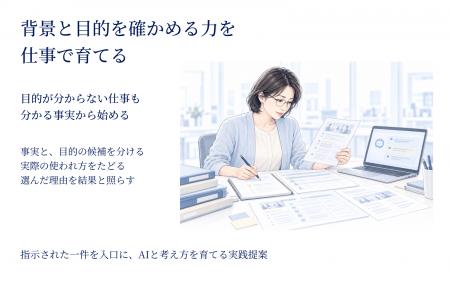 背景と目的を確かめる力を仕事で育てる　指示された仕