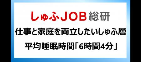 仕事と家庭の両立を希望する主婦・主夫層の“睡眠時間”