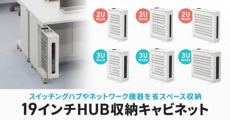 スイッチングハブなどをデスク下にすっきり収納！壁面