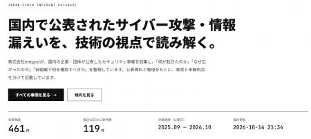 株式会社Integral、2025年9月以降に国内で公表された 株式会社Integral、2025年9月以降に国内で公表された
