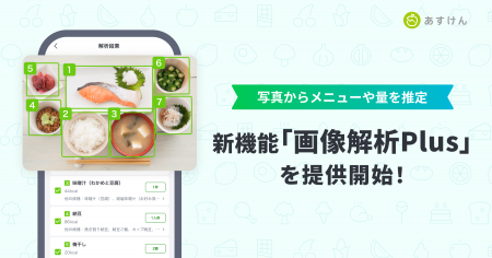 『あすけん』、新機能「画像解析Plus」を提供開始!メ 『あすけん』、新機能「画像解析Plus」を提供開始!メ