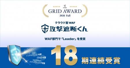 クラウド型WAF『攻撃遮断くん』が「ITreview Grid Awa