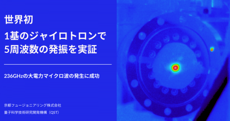 1基のジャイロトロンで5つの周波数の電磁波出力を世界