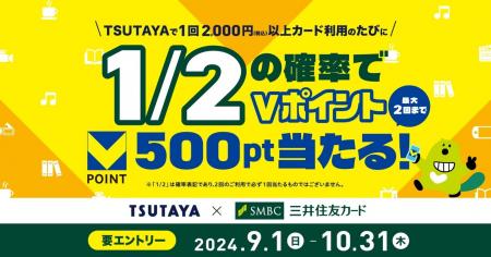 三井住友カード、TSUTAYA・蔦屋書店などの対象店舗で1