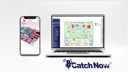 屋内位置情報システム「B Catch Now」と連携した、業